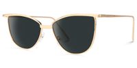 Browline Gold Sunglasses | Vooglam.com Front View