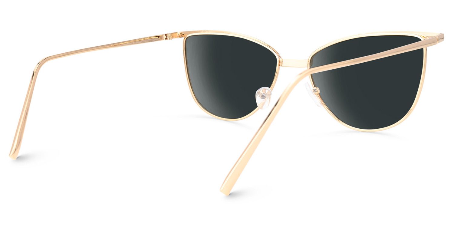 Browline Gold Sunglasses | Vooglam.com Side View