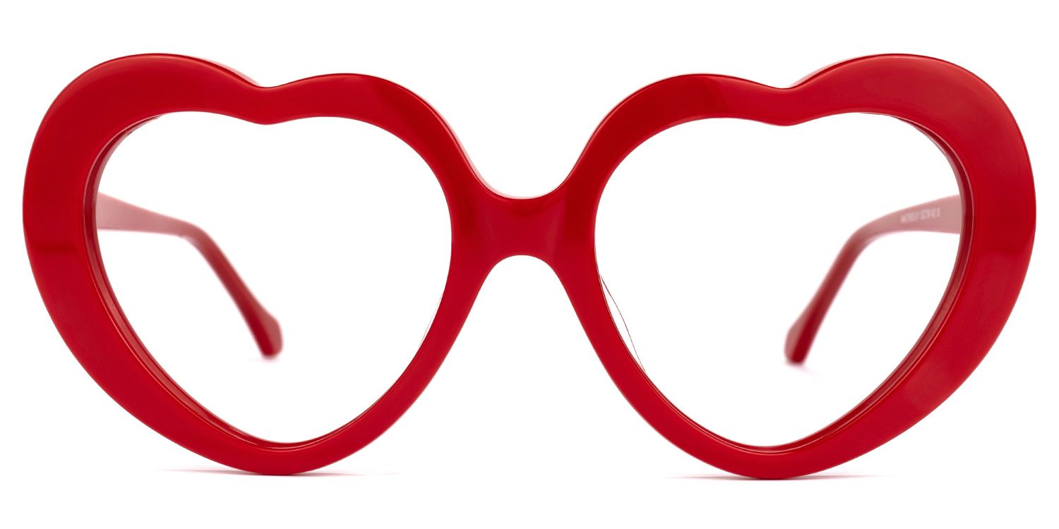 Dorismar - Heart-Shaped Red Glasses Unique Style | Vooglam Angle View