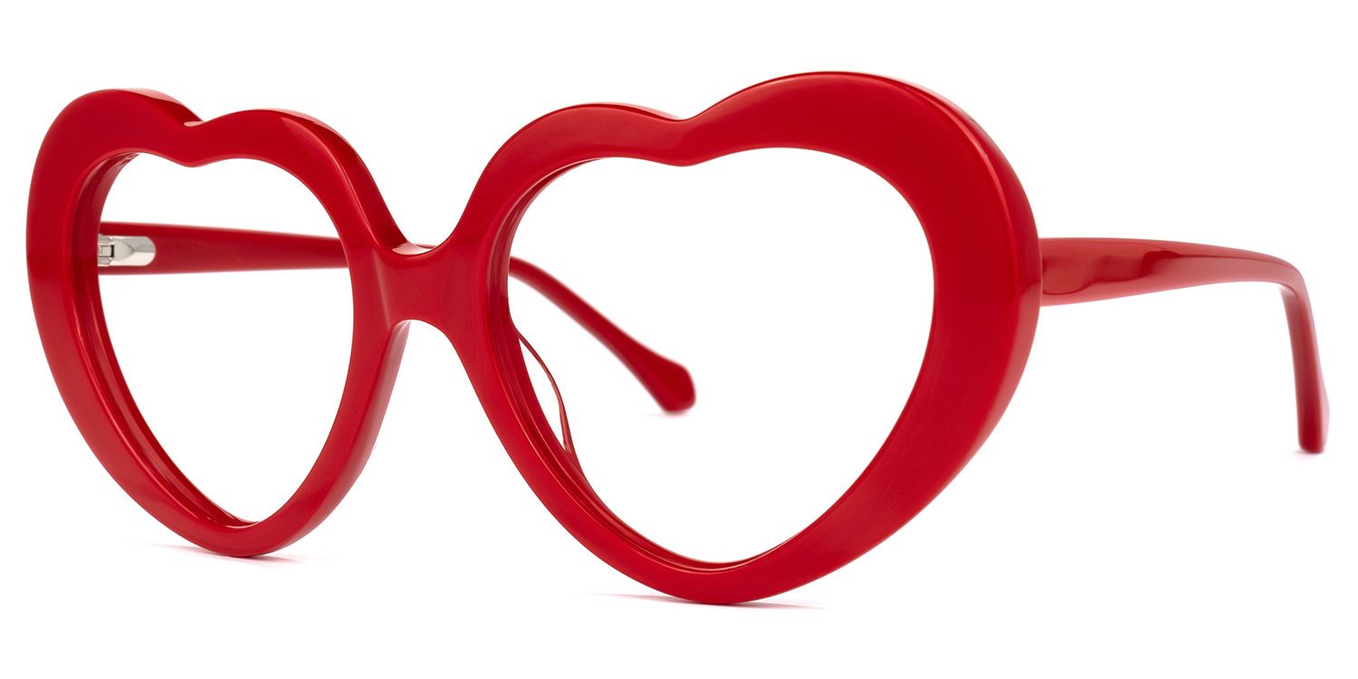 Dorismar - Heart-Shaped Red Glasses Unique Style | Vooglam Front View