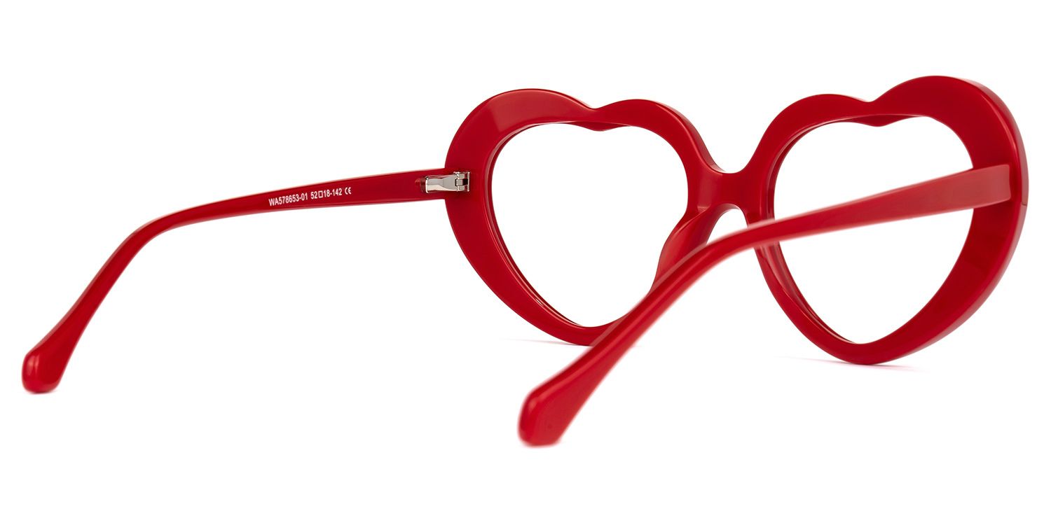Dorismar - Heart-Shaped Red Glasses Unique Style | Vooglam Side View