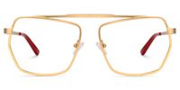 Alexa - Aviator Gold Eyeglasses | Vooglam Angle View