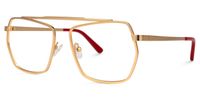Alexa - Aviator Gold Eyeglasses | Vooglam Front View