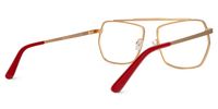 Alexa - Aviator Gold Eyeglasses | Vooglam Side View