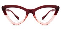 Geometric Red Eyeglasses | Vooglam.com Angle View