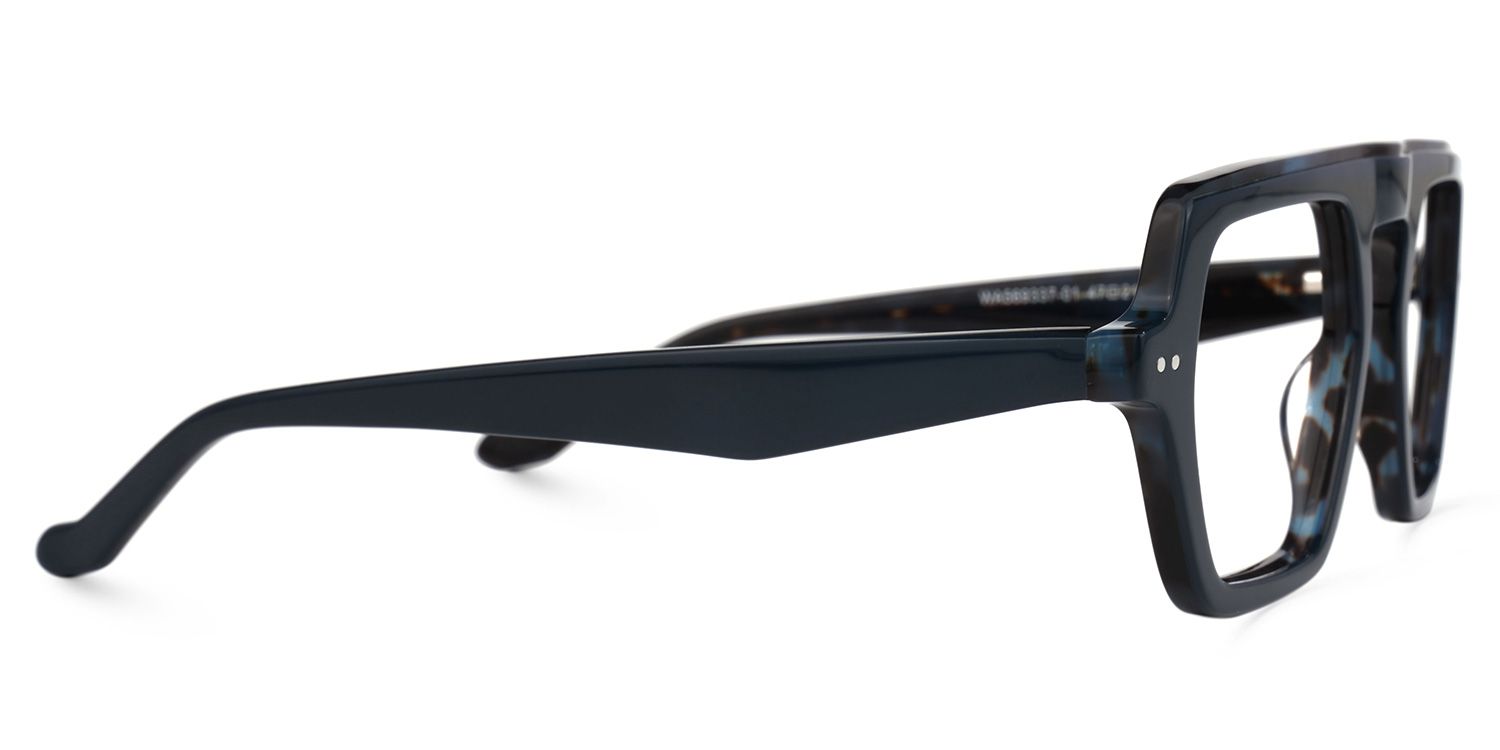 Singh - Geometric Blue Eyeglasses | Vooglam 4
