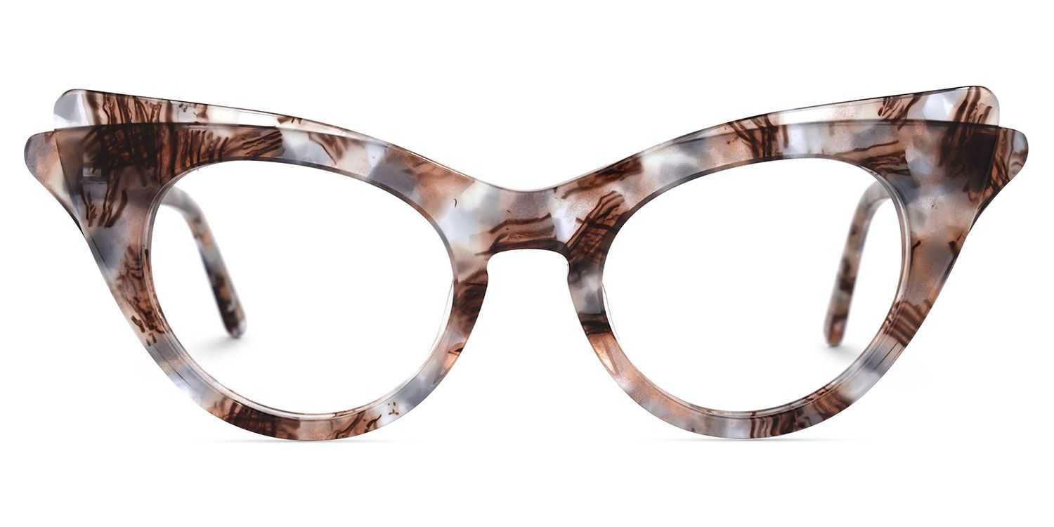 Debra - Cat Eye Pattern Eyeglasses | Vooglam Angle View