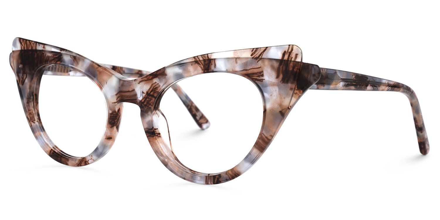 Debra - Cat Eye Pattern Eyeglasses | Vooglam Front View