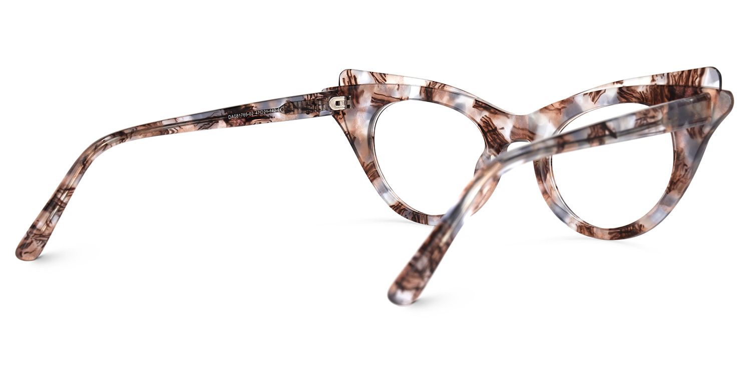 Debra - Cat Eye Pattern Eyeglasses | Vooglam Side View