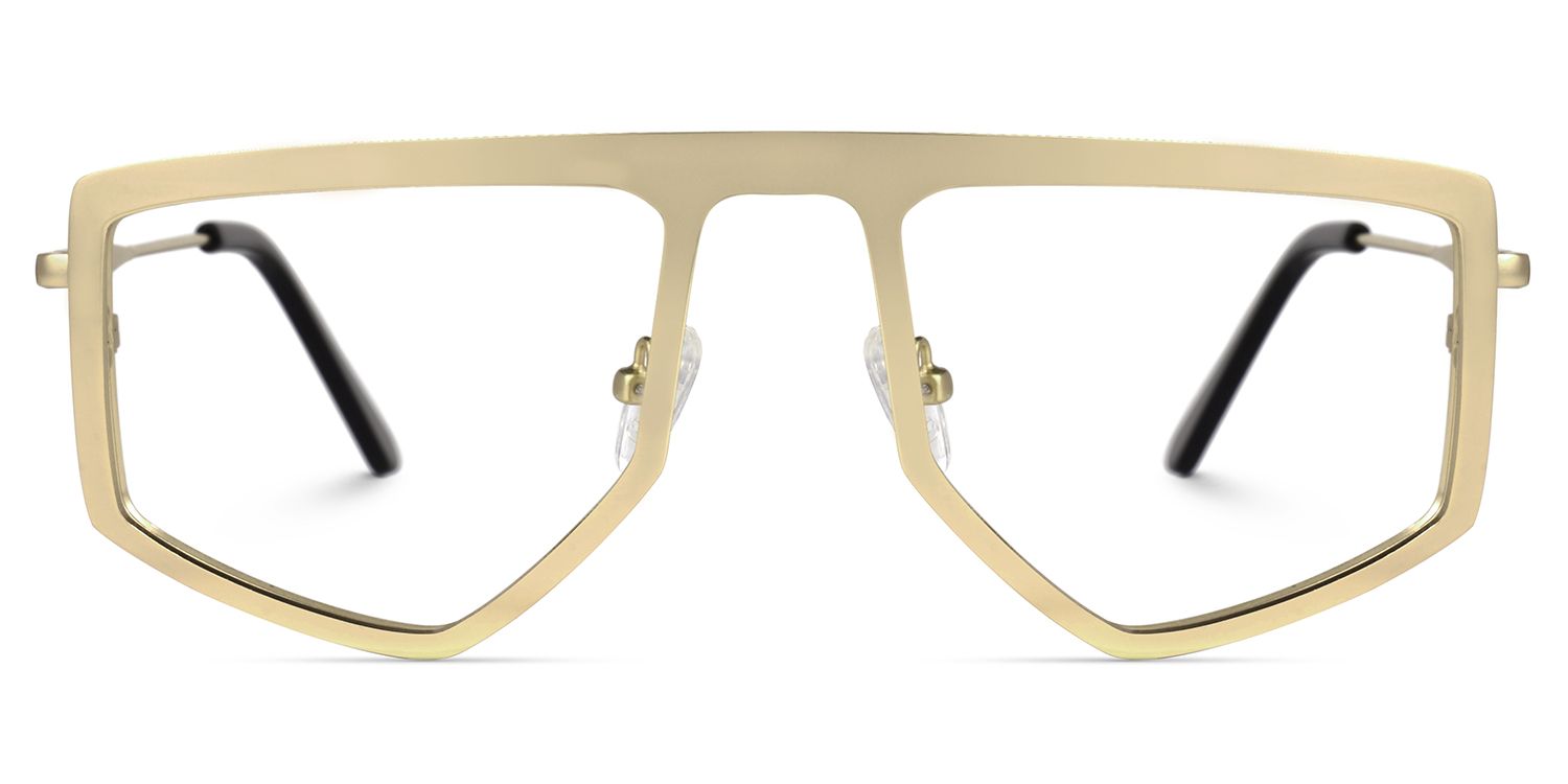 Lopez - Aviator Gold Eyeglasses | Vooglam Angle View