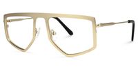Lopez - Aviator Gold Eyeglasses | Vooglam Front View