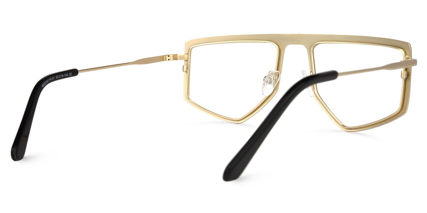 Lopez - Aviator Gold Eyeglasses | Vooglam Side View