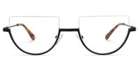 Migdalia - Geometric Black Eyeglasses | Vooglam Angle View