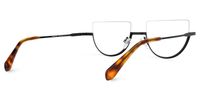 Migdalia - Geometric Black Eyeglasses | Vooglam Side View