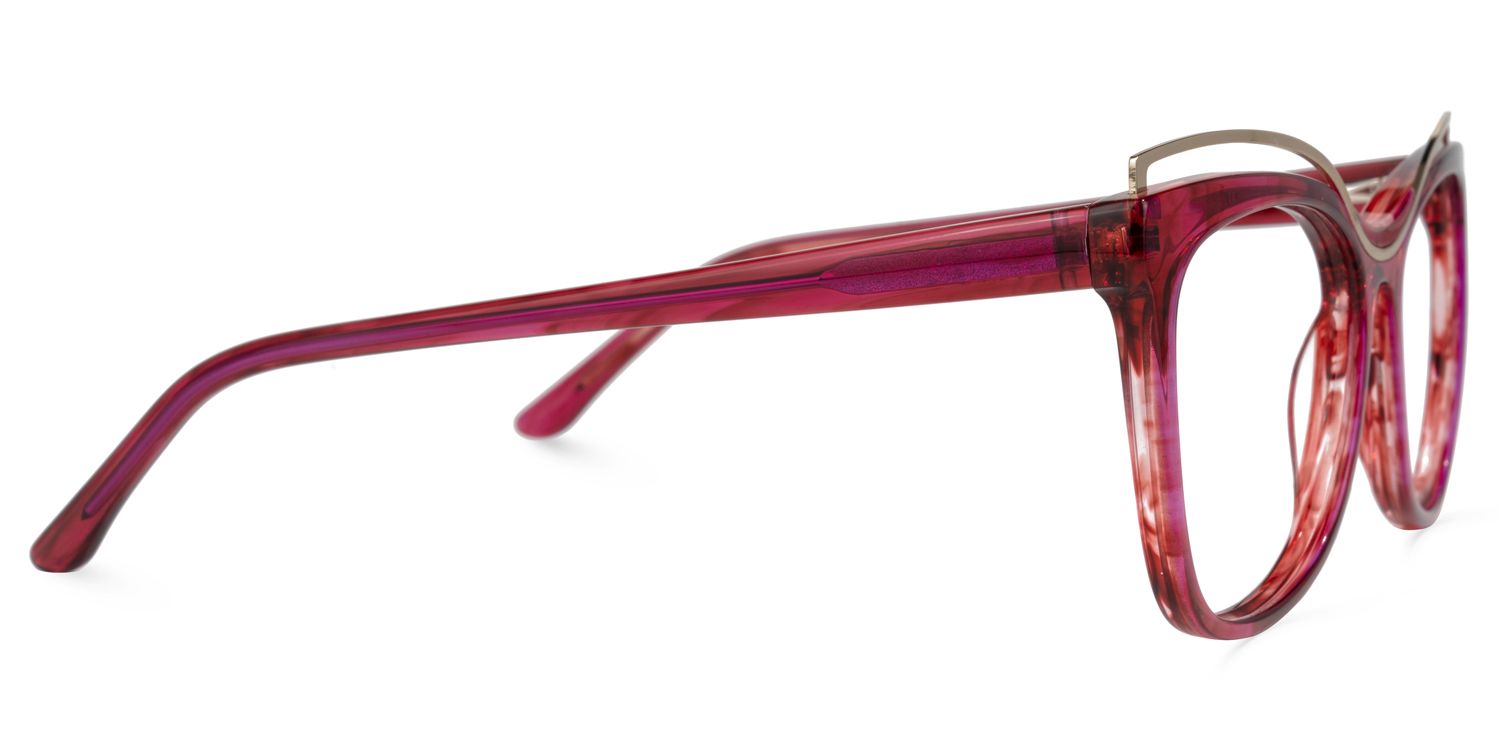Renata - Square Red Eyeglasses | Vooglam 4
