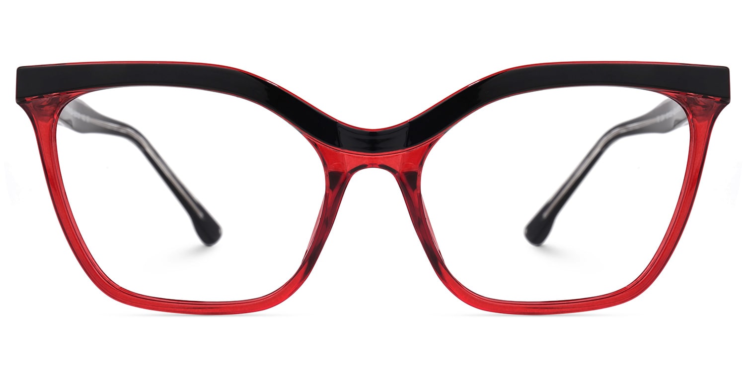 Nieves Browline Red Eyeglasses Vooglam