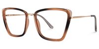 Square Brown Eyeglasses | Vooglam.com Front View