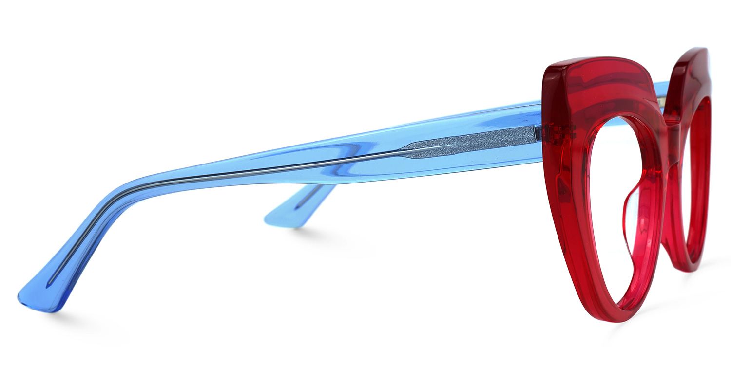 Cat Eye Red Eyeglasses by Vooglam.com - Product View 4