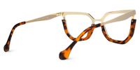 Leeza - Geometric Tortoise Eyeglasses | Vooglam Side View