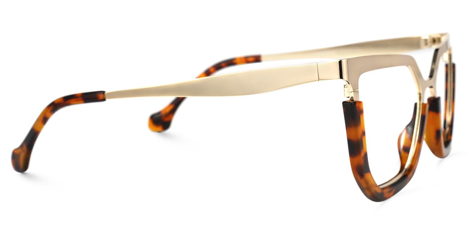 Leeza - Geometric Tortoise Eyeglasses | Vooglam 4