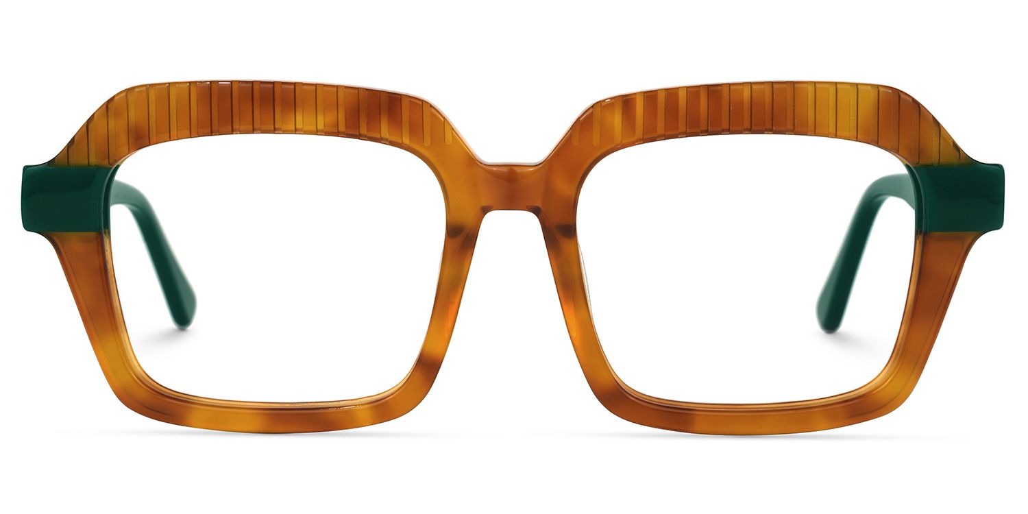 Rectangle Brown Eyeglasses | Vooglam.com Angle View