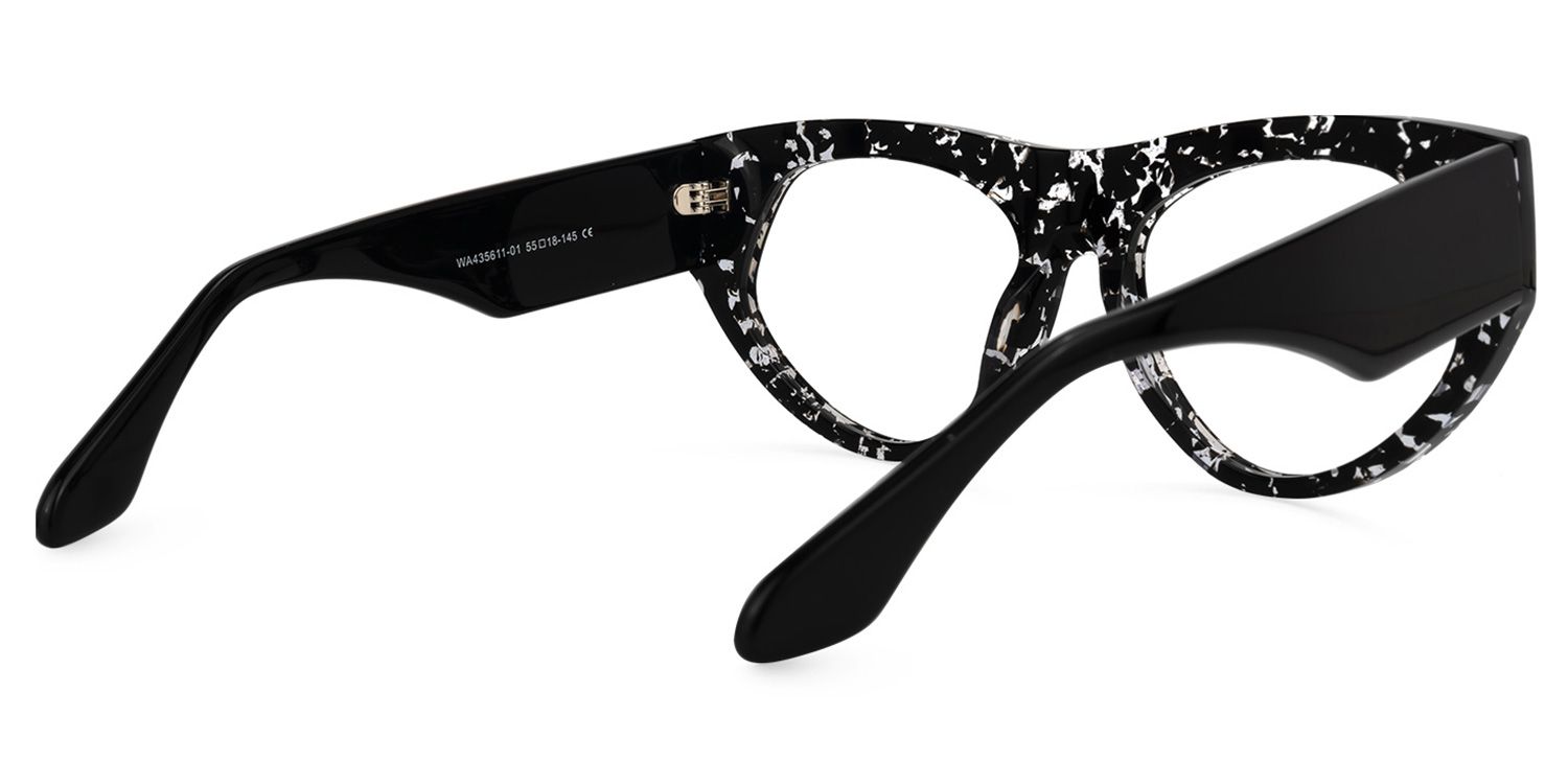 Cat Eye Black Eyeglasses | Vooglam.com Side View