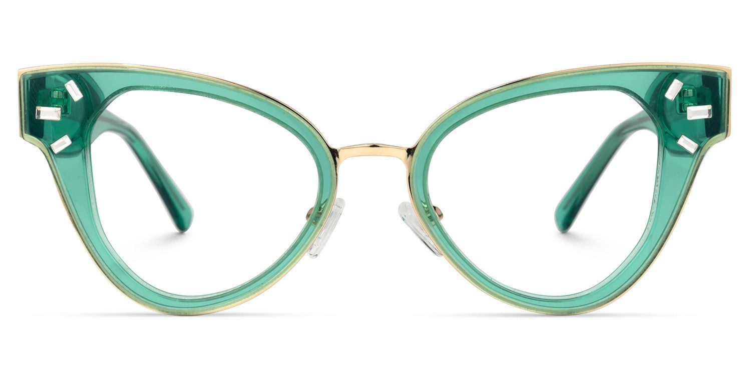 Alicea - Cat Eye Green Eyeglasses | Vooglam Angle View