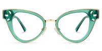 Alicea - Cat Eye Green Eyeglasses | Vooglam Angle View
