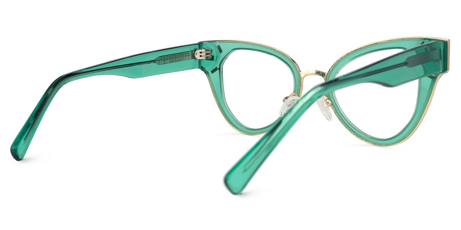 Alicea - Cat Eye Green Eyeglasses | Vooglam Side View