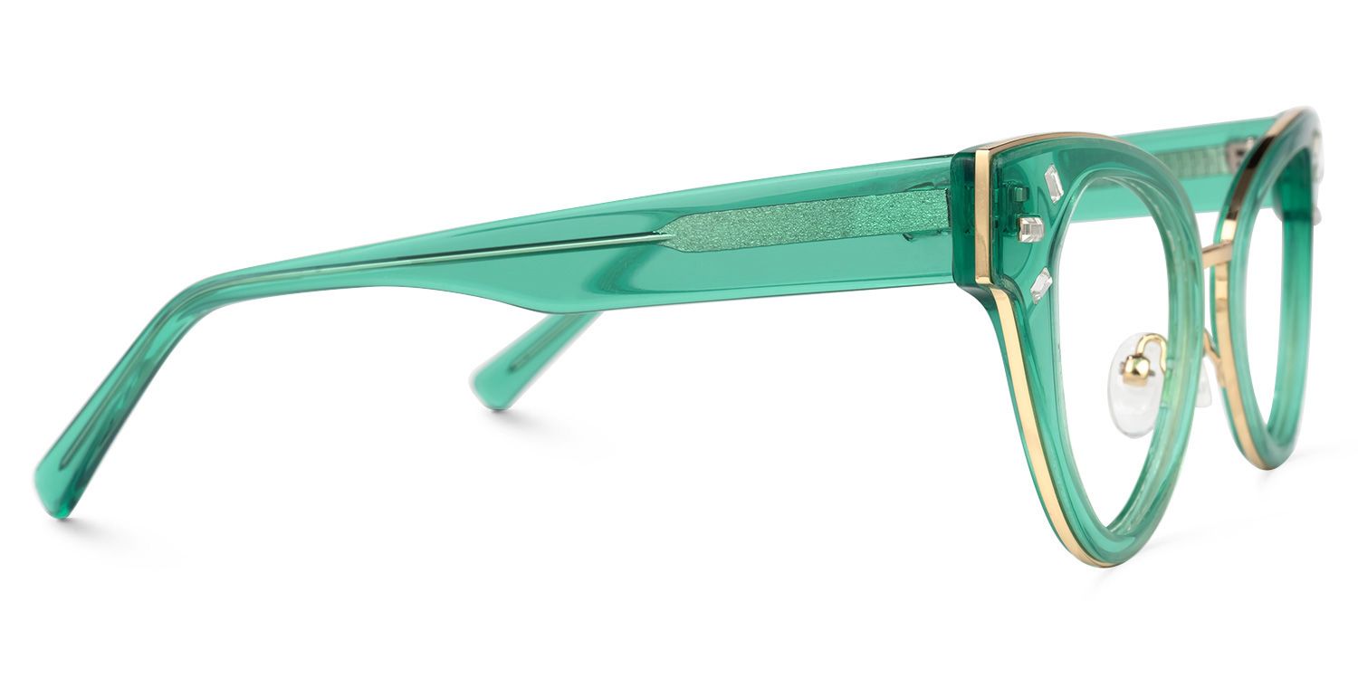 Alicea - Cat Eye Green Eyeglasses | Vooglam 4