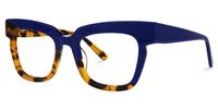 Fludd - Rectangle Blue Eyeglasses | Vooglam Front View