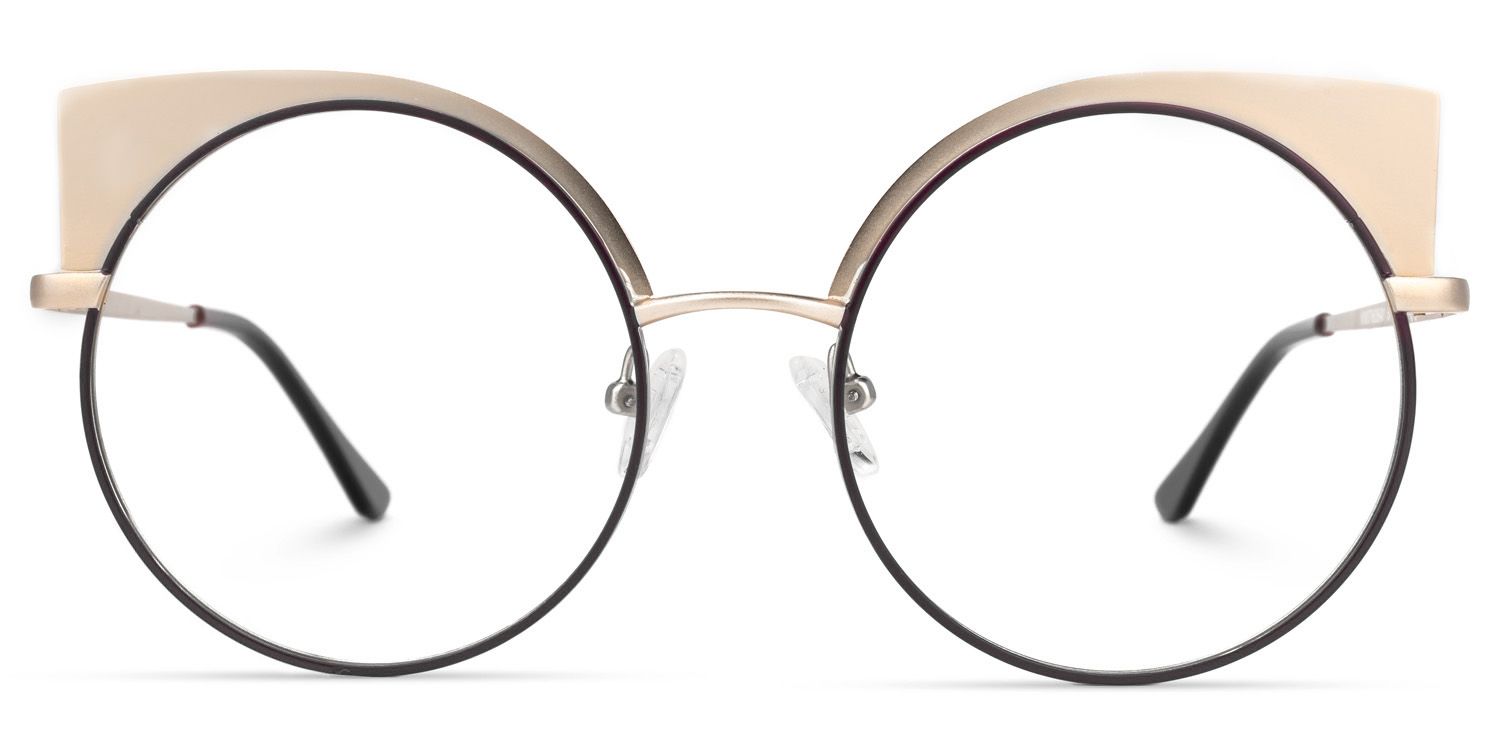 Cat Eye Gold Eyeglasses | Vooglam.com Angle View