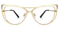 Roselyn - Cat Eye Gold Eyeglasses | Vooglam Angle View