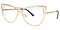 Roselyn - Cat Eye Gold Eyeglasses | Vooglam Front View
