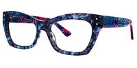 Rectangle Floral Eyeglasses | Vooglam.com Front View