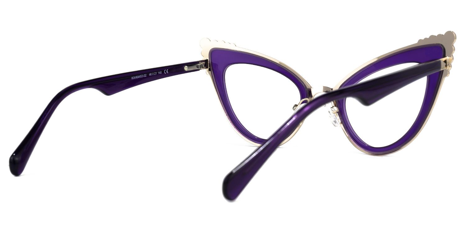 Magdaleno - Cat Eye Purple Eyeglasses | Vooglam Side View