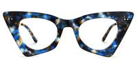Gretchen - Geometric Blue/Black Eyeglasses | Vooglam Angle View