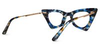 Gretchen - Geometric Blue/Black Eyeglasses | Vooglam Side View
