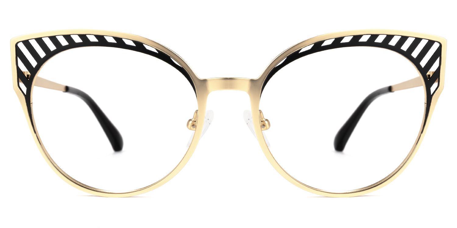 Botello - Cat Eye Gold Eyeglasses | Vooglam Angle View