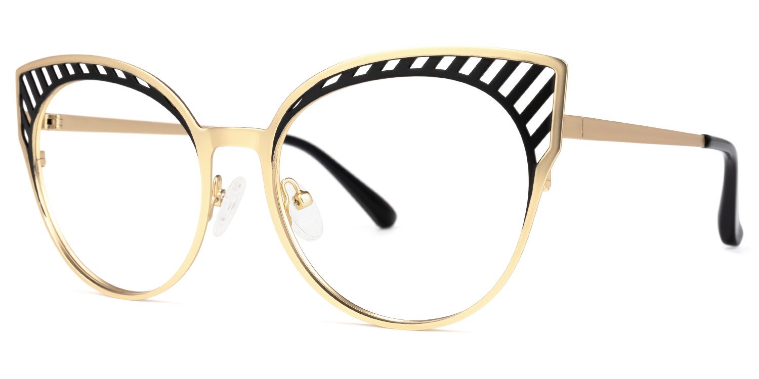 Botello - Cat Eye Gold Eyeglasses | Vooglam Front View