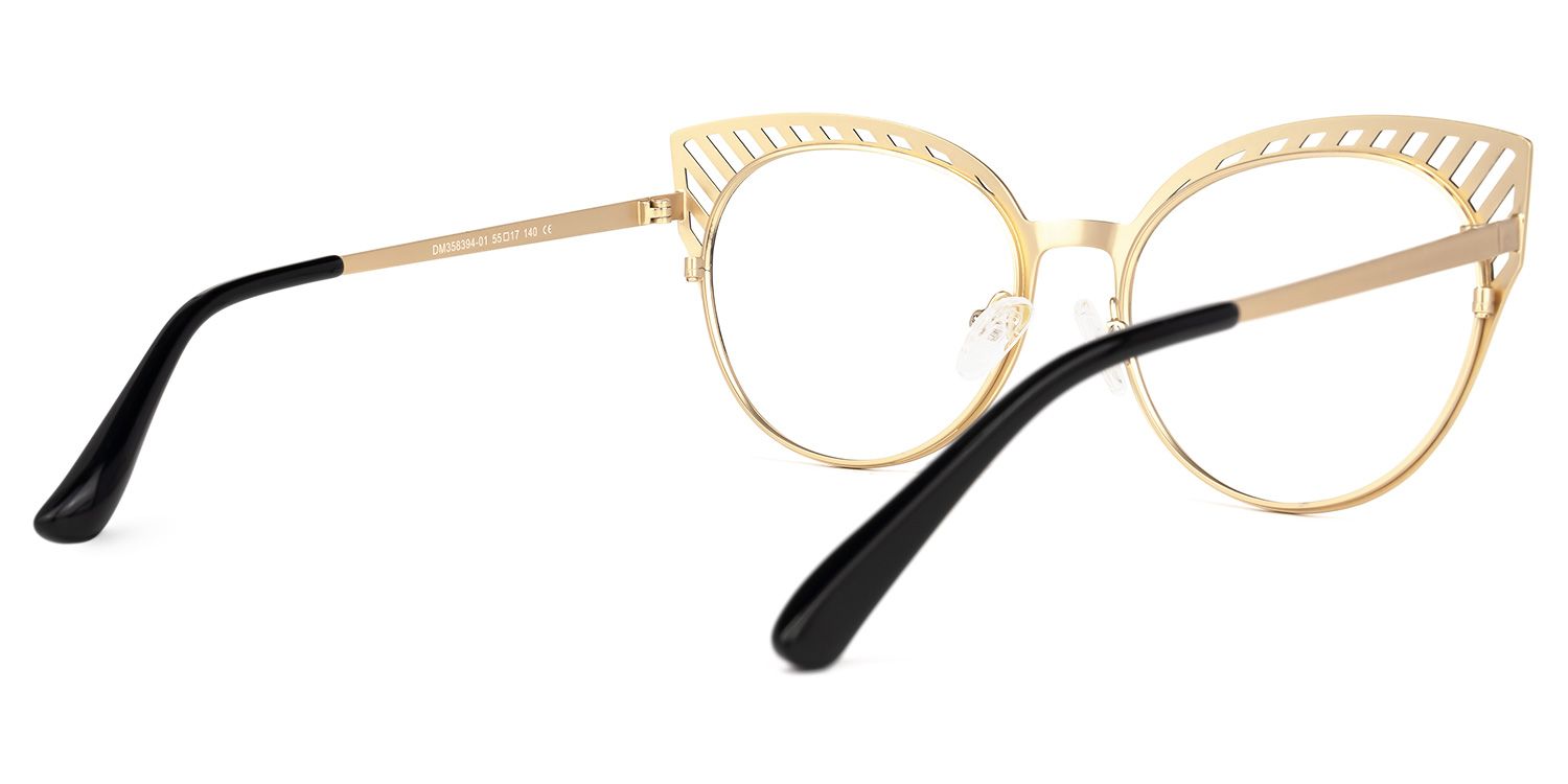 Botello - Cat Eye Gold Eyeglasses | Vooglam Side View