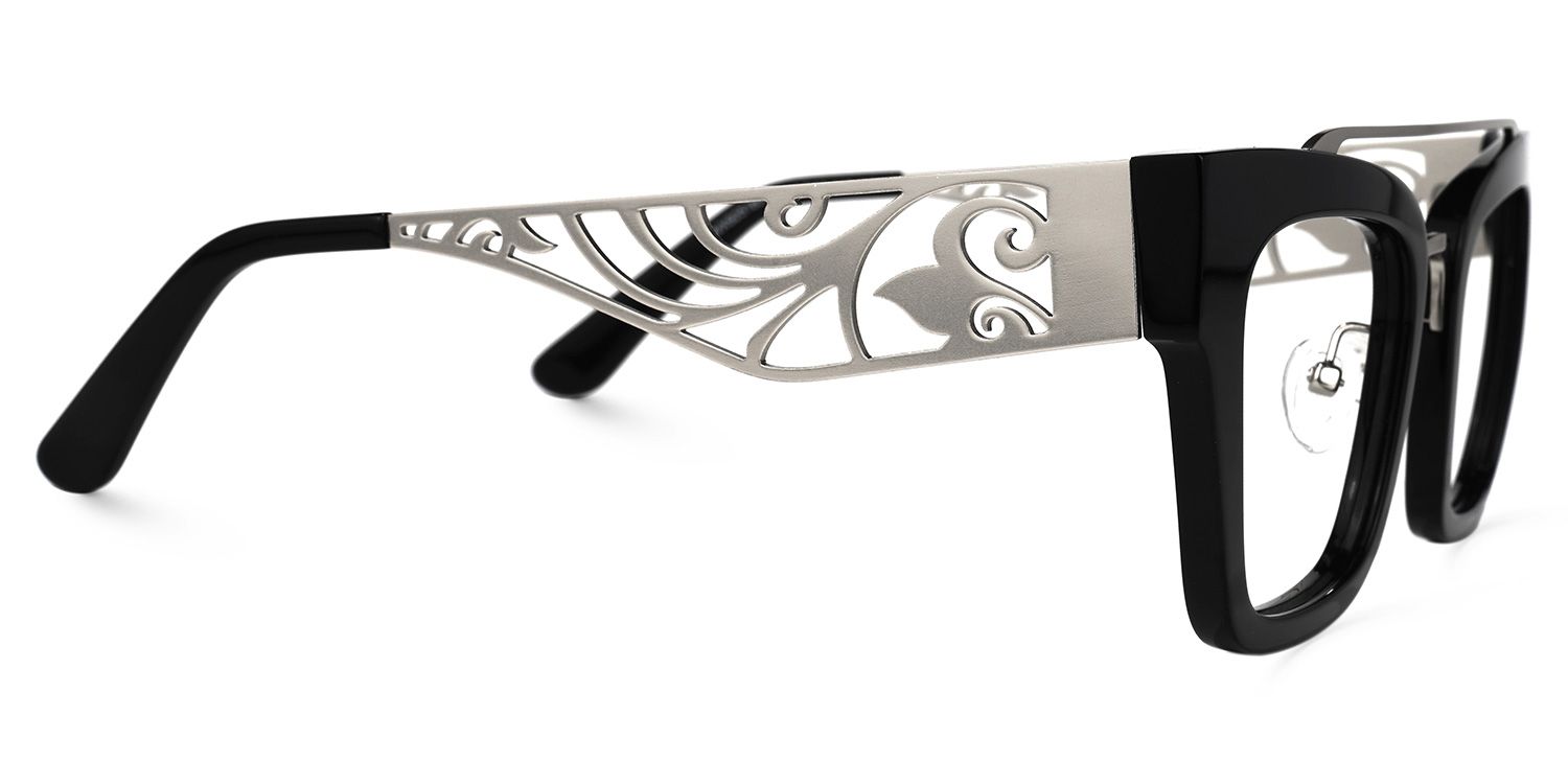 Vaughn - Aviator Black Eyeglasses | Vooglam 4