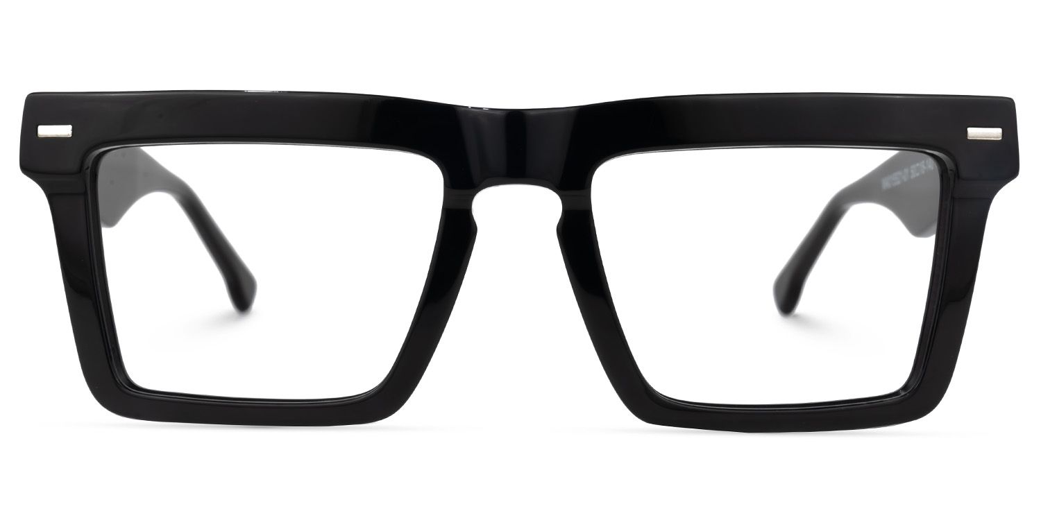 Kenty - Thick Frames Eclectic Black Glasses | Vooglam Angle View