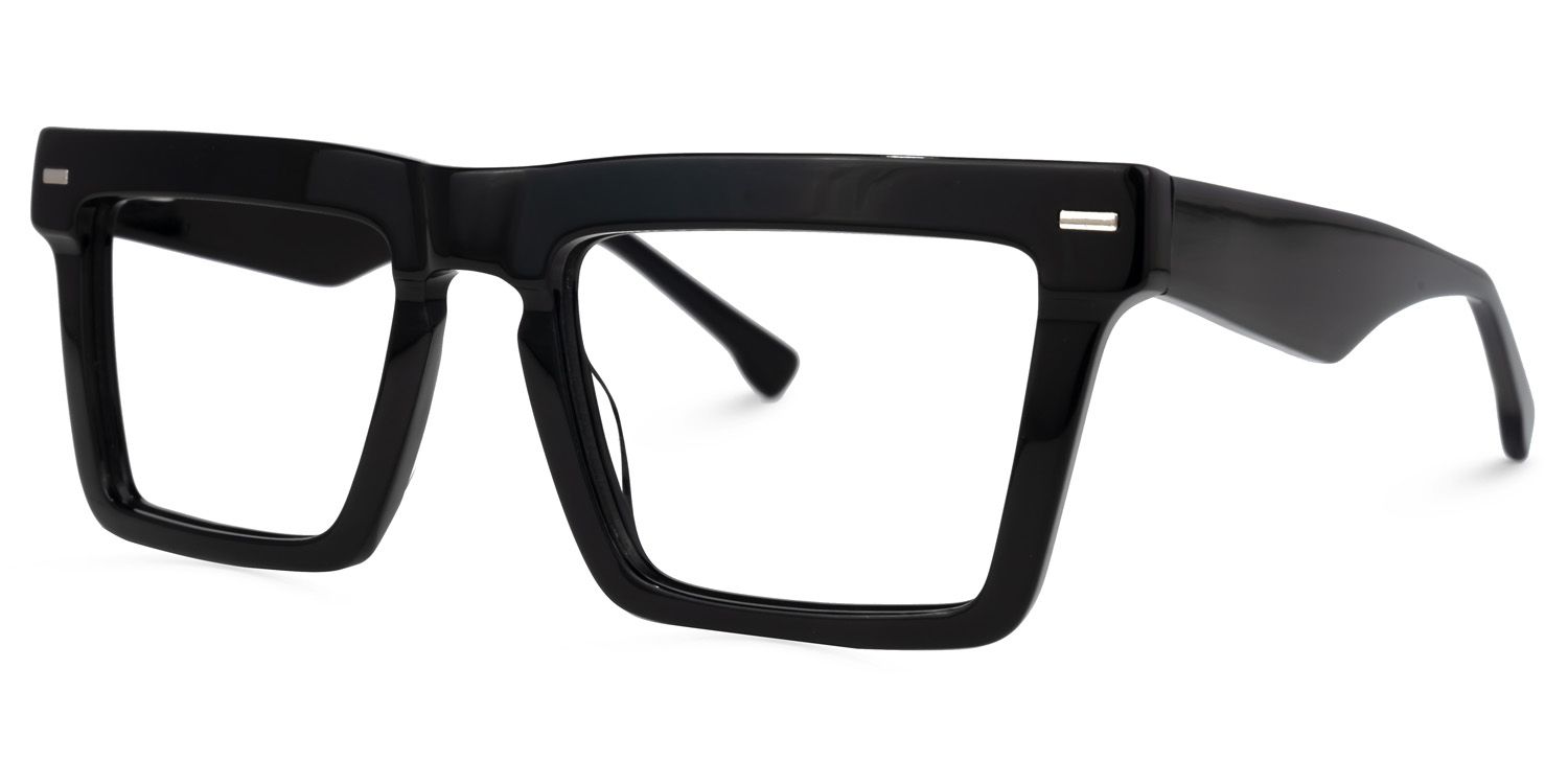 Kenty - Thick Frames Eclectic Black Glasses | Vooglam Front View