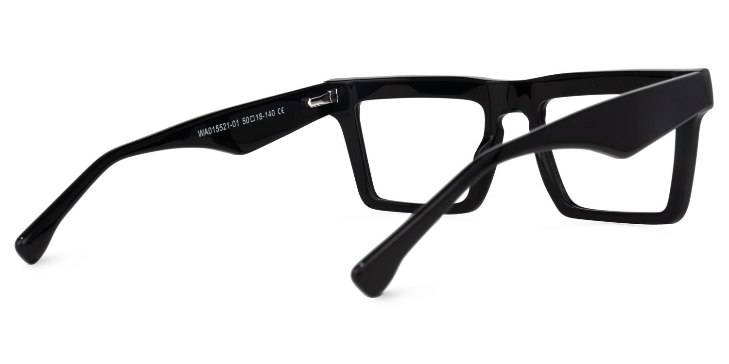 Kenty - Thick Frames Eclectic Black Glasses | Vooglam Side View