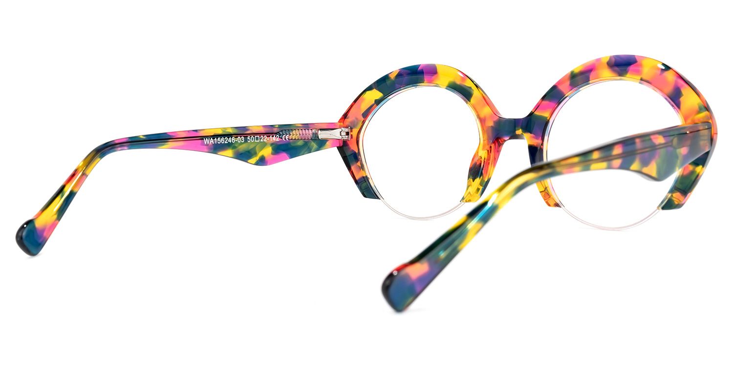 Thompson - Round Multicolor Eyeglasses | Vooglam Side View