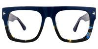 Huerta - Square Blue Eyeglasses | Vooglam Angle View