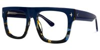 Huerta - Square Blue Eyeglasses | Vooglam Front View