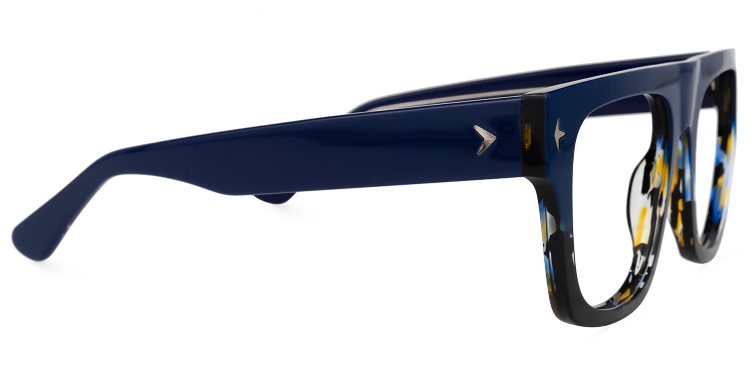 Huerta - Square Blue Eyeglasses | Vooglam 4