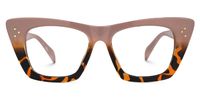 Griffin - Rectangle Tortoise Eyeglasses | Vooglam Angle View